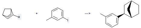 3-Iodotoluene can react with norborn-2-ene to get exo-2-(m-Methylphenyl)norbornane.